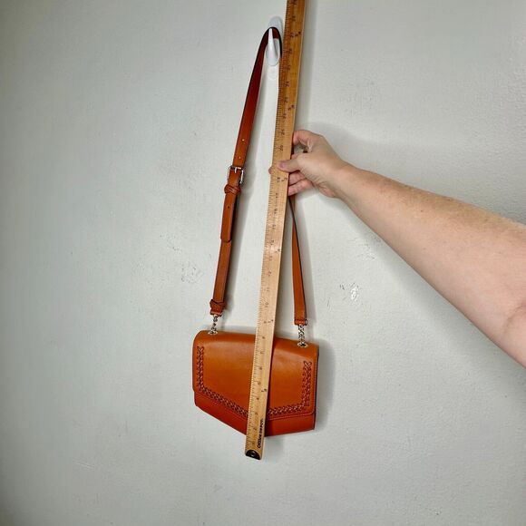 NWOT Sandro Camel Leather Crossbody Bag Lou MM Curcuma Adjustable Strap Purse - Picture 15 of 15